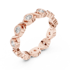 10K Gold Round Moissanite Handcrafted Eternity Band 2.25 CTW
