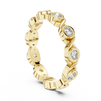 10K Gold Round Moissanite Handcrafted Eternity Band 2.25 CTW