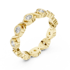 10K Gold Round Moissanite Handcrafted Eternity Band 2.25 CTW