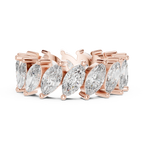 Unique 14K Gold Marquise Moissanite Link Eternity Band