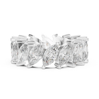 Unique 14K Gold Marquise Moissanite Link Eternity Band