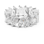 Unique 14K Gold Marquise Moissanite Link Eternity Band