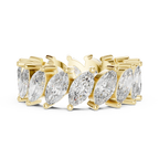 Unique 14K Gold Marquise Moissanite Link Eternity Band
