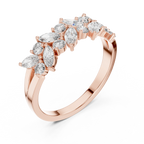0.69 CT Lab Diamond VVS Marquise 10K Anniversary Ring