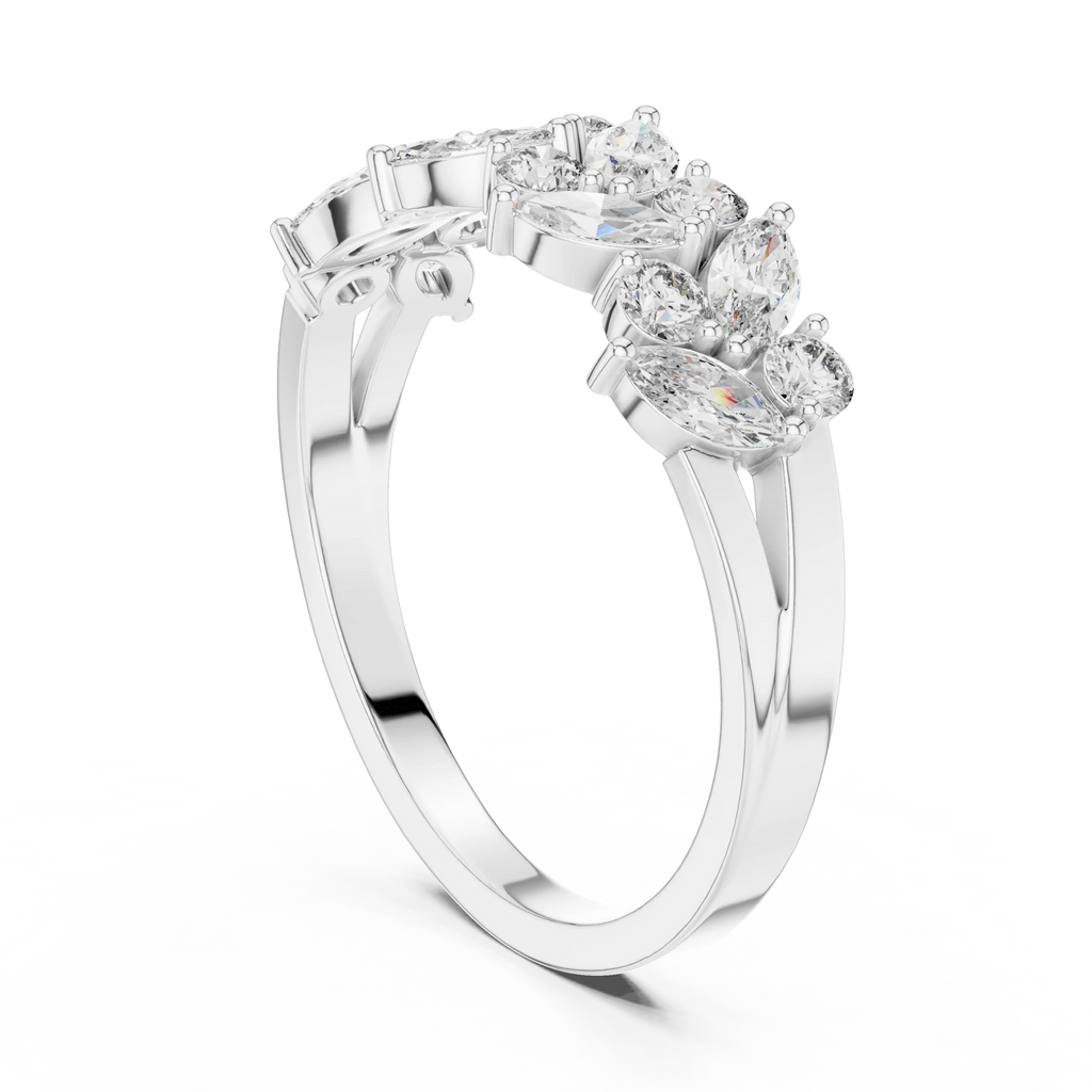 0.69 CT Lab Diamond VVS Marquise 10K Anniversary Ring