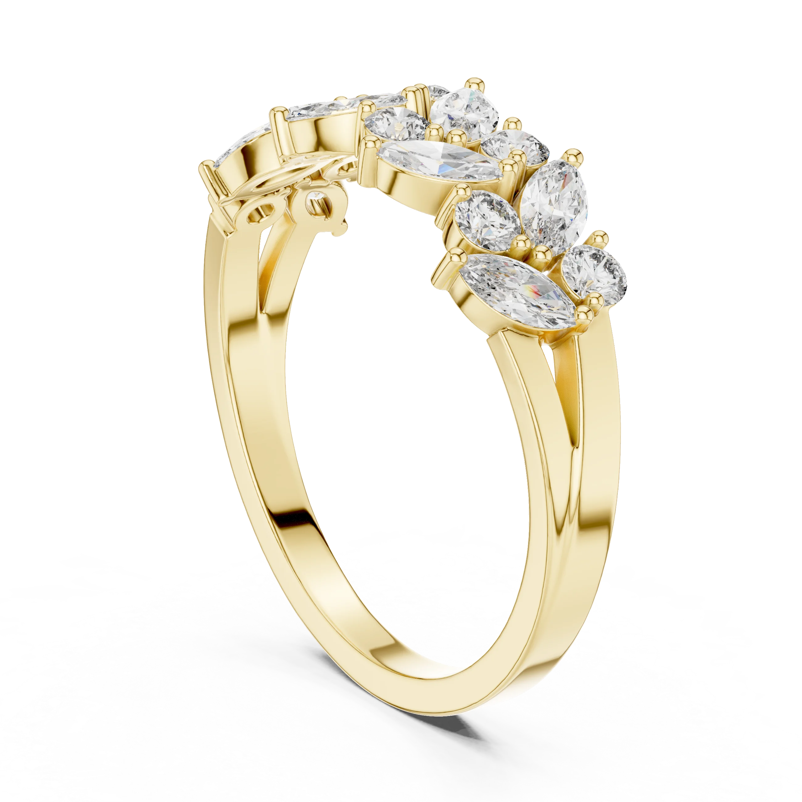 0.69 CT Lab Diamond VVS Marquise 10K Anniversary Ring