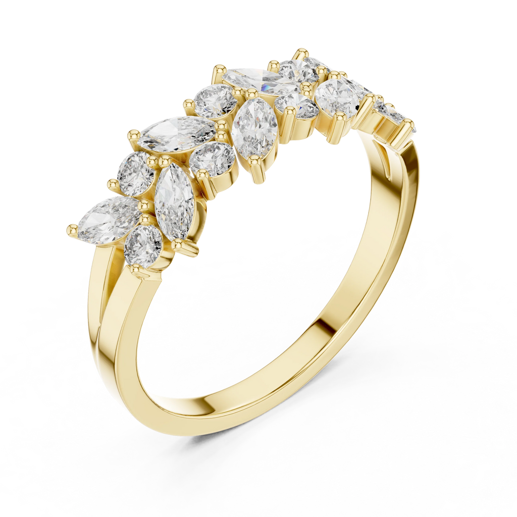 0.69 CT Lab Diamond VVS Marquise 10K Anniversary Ring