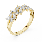 0.69 CT Lab Diamond VVS Marquise 10K Anniversary Ring