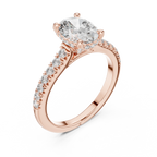 Hidden Halo Oval Moissanite Engagement Ring Brilliant Cut 1.97 CTW