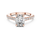 Hidden Halo Oval Moissanite Engagement Ring Brilliant Cut 1.97 CTW