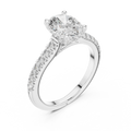 Hidden Halo Oval Moissanite Engagement Ring Brilliant Cut 1.97 CTW