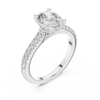 Hidden Halo Oval Moissanite Engagement Ring Brilliant Cut 1.97 CTW