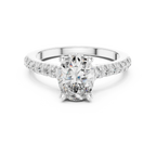 Hidden Halo Oval Moissanite Engagement Ring Brilliant Cut 1.97 CTW