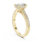 Hidden Halo Oval Moissanite Engagement Ring Brilliant Cut 1.97 CTW