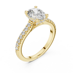 Hidden Halo Oval Moissanite Engagement Ring Brilliant Cut 1.97 CTW
