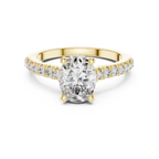 Hidden Halo Oval Moissanite Engagement Ring Brilliant Cut 1.97 CTW