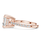 Delicate Hidden Halo 4.59 CTW Asscher Moissanite Engagement Diamond Ring  in 14K White Gold