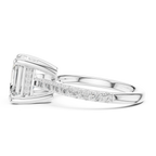 Delicate Hidden Halo 4.59 CTW Asscher Moissanite Engagement Diamond Ring  in 14K White Gold