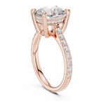 Delicate Hidden Halo 4.59 CTW Elongated Cushion Moissanite Engagement Diamond Ring  in 14K White Gold