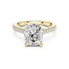 Delicate Hidden Halo 4.59 CTW Elongated Cushion Moissanite Engagement Diamond Ring  in 14K White Gold