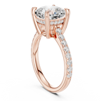 Delicate Hidden Halo 4.59 CTW Cushion Moissanite Engagement Diamond Ring  in 14K White Gold