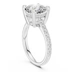 Delicate Hidden Halo 4.59 CTW Cushion Moissanite Engagement Diamond Ring  in 14K White Gold