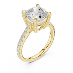 Delicate Hidden Halo 4.59 CTW Cushion Moissanite Engagement Diamond Ring  in 14K White Gold