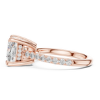 Delicate Hidden Halo 4.59 CTW Cushion Moissanite Engagement Diamond Ring  in 14K White Gold