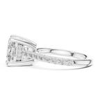 Delicate Hidden Halo 4.59 CTW Cushion Moissanite Engagement Diamond Ring  in 14K White Gold