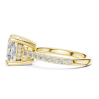 Delicate Hidden Halo 4.59 CTW Cushion Moissanite Engagement Diamond Ring  in 14K White Gold