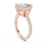 Delicate Hidden Halo 4.59 CTW Heart Moissanite Engagement Diamond Ring  in 14K White Gold