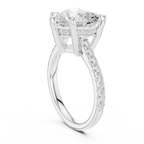 Delicate Hidden Halo 4.59 CTW Heart Moissanite Engagement Diamond Ring  in 14K White Gold
