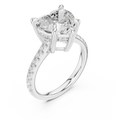 Delicate Hidden Halo 4.59 CTW Heart Moissanite Engagement Diamond Ring  in 14K White Gold