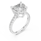 Delicate Hidden Halo 4.59 CTW Heart Moissanite Engagement Diamond Ring  in 14K White Gold