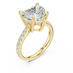Delicate Hidden Halo 4.59 CTW Heart Moissanite Engagement Diamond Ring  in 14K White Gold