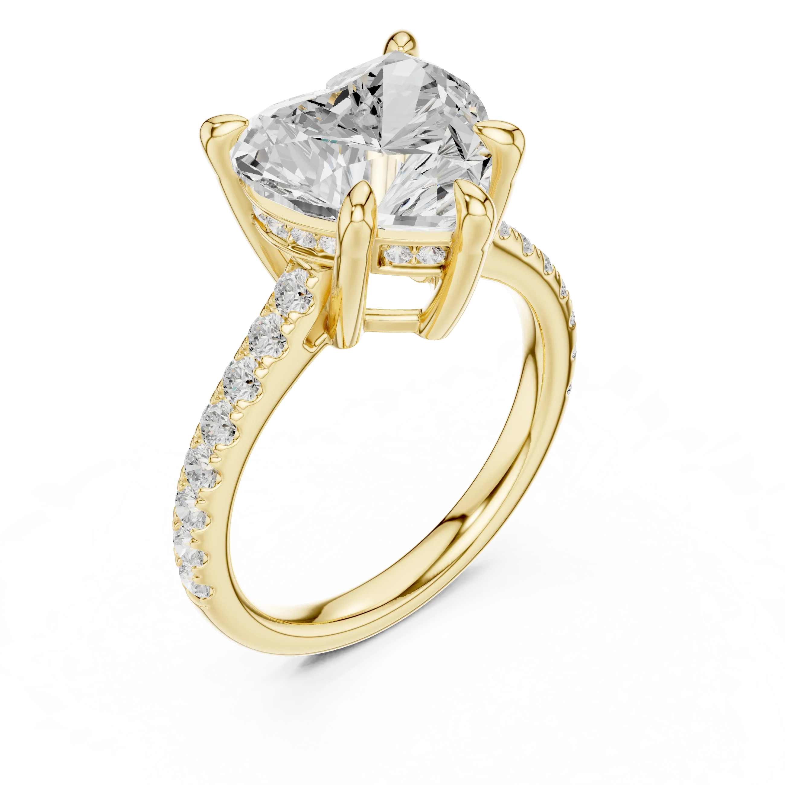 Delicate Hidden Halo 4.59 CTW Heart Moissanite Engagement Diamond Ring  in 14K White Gold