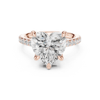 Delicate Hidden Halo 4.59 CTW Heart Moissanite Engagement Diamond Ring  in 14K White Gold