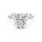 Delicate Hidden Halo 4.59 CTW Heart Moissanite Engagement Diamond Ring  in 14K White Gold