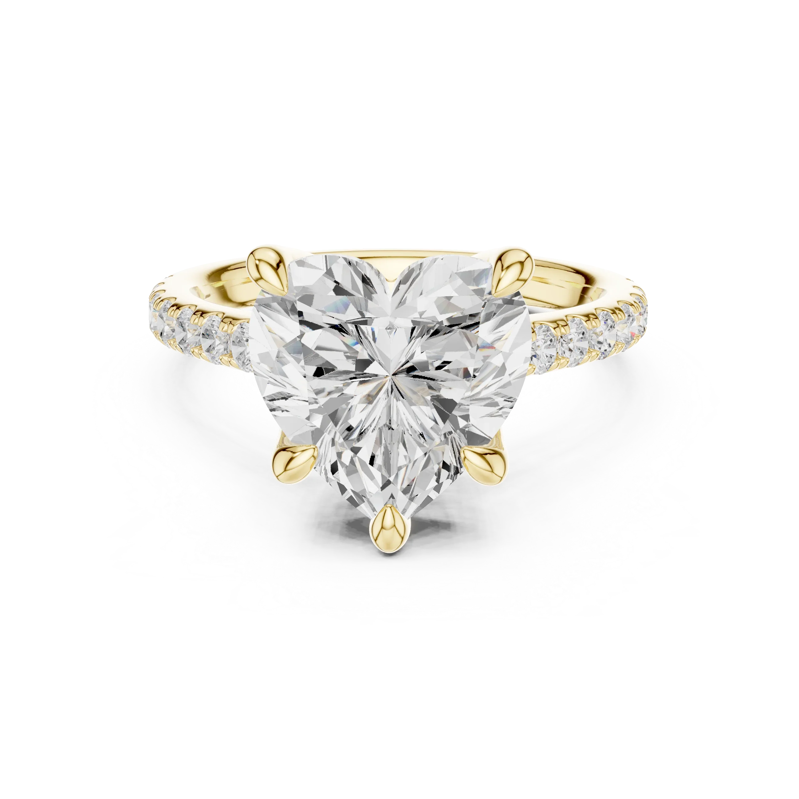 Delicate Hidden Halo 4.59 CTW Heart Moissanite Engagement Diamond Ring  in 14K White Gold