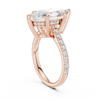 Delicate Hidden Halo 4.59 CTW Marquise Moissanite Engagement Diamond Ring  in 14K White Gold