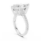 Delicate Hidden Halo 4.59 CTW Marquise Moissanite Engagement Diamond Ring  in 14K White Gold