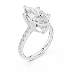 Delicate Hidden Halo 4.59 CTW Marquise Moissanite Engagement Diamond Ring  in 14K White Gold