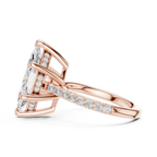 Delicate Hidden Halo 4.59 CTW Marquise Moissanite Engagement Diamond Ring  in 14K White Gold