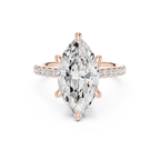 Delicate Hidden Halo 4.59 CTW Marquise Moissanite Engagement Diamond Ring  in 14K White Gold