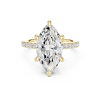 Delicate Hidden Halo 4.59 CTW Marquise Moissanite Engagement Diamond Ring  in 14K White Gold