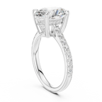 Delicate Hidden Halo 4.59 CTW Oval Moissanite Engagement Diamond Ring  in 14K White Gold
