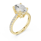 Delicate Hidden Halo 4.59 CTW Oval Moissanite Engagement Diamond Ring  in 14K White Gold