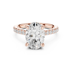 Delicate Hidden Halo 4.59 CTW Oval Moissanite Engagement Diamond Ring  in 14K White Gold