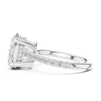 Delicate Hidden Halo 4.59 CTW Oval Moissanite Engagement Diamond Ring  in 14K White Gold