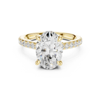 Delicate Hidden Halo 4.59 CTW Oval Moissanite Engagement Diamond Ring  in 14K White Gold